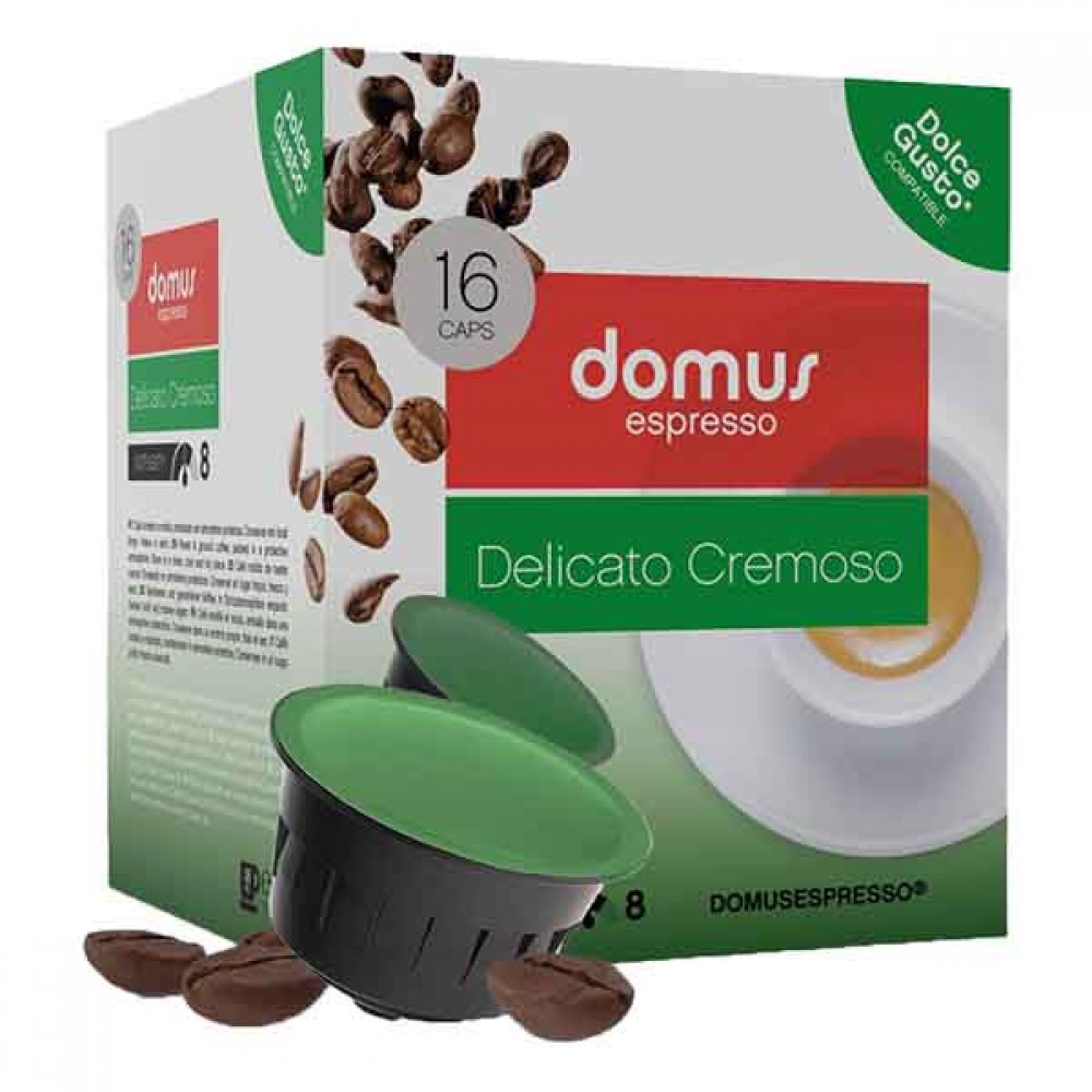 DOMUS Café Espresso Delicato Cremoso Comp. Dolce Gusto Pack 16 Cáps. Cx. 18