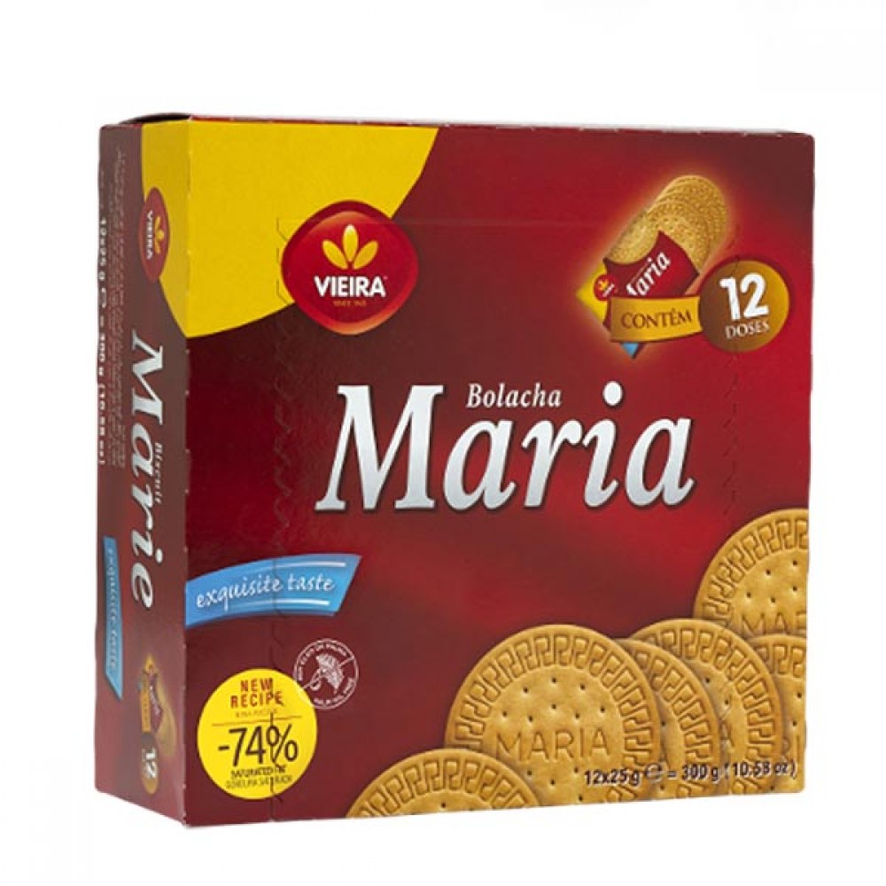 VIEIRA Bolacha Maria Sabor Original Pack 12 Doses Cx.12 Packs