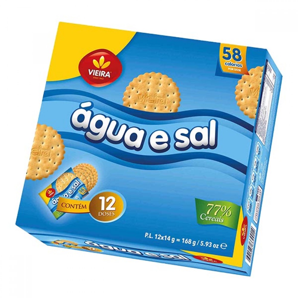 VIEIRA Bolacha Água e Sal Pack 12 Doses Cx.12 Packs