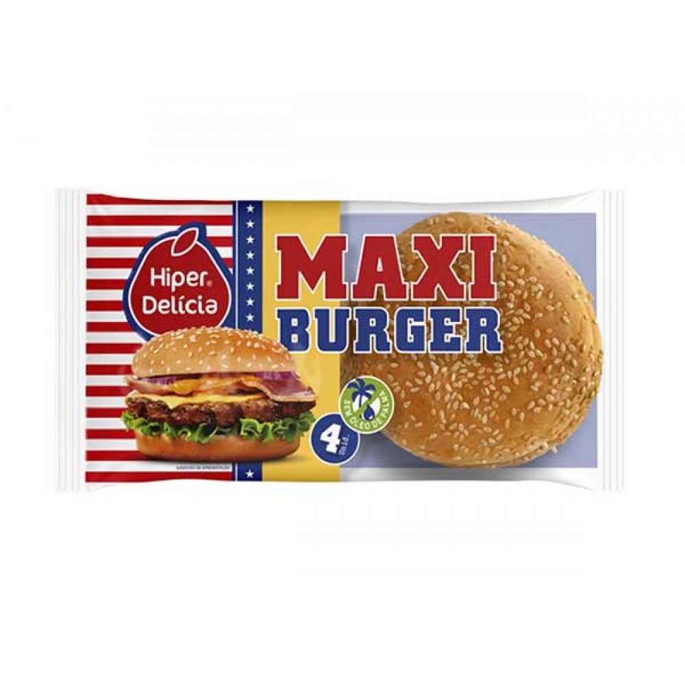 HIPER DELÍCIA Pão de Hambúrguer Maxi 300grs Cx. 7