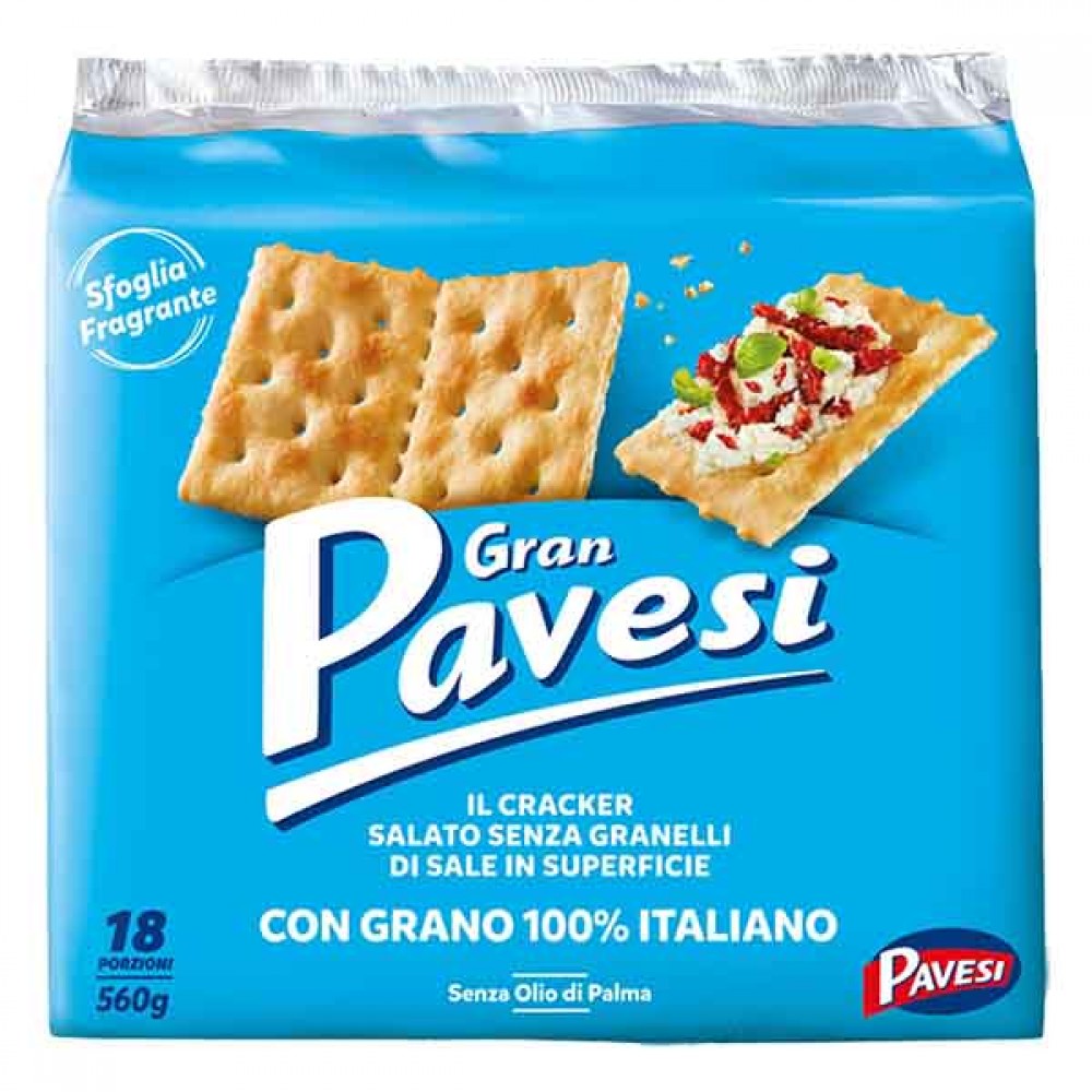 GRAN PAVESI Bolachas Crackers S/Sal 560 Grs Cx. 12