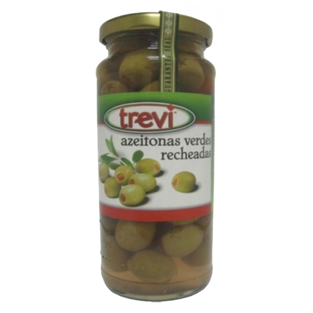 TREVI Azeitonas Verdes Recheadas C/Massa Pimentão Frasco 360Grs Pack 12 Unidades TREVI Azeitonas Verdes Recheadas C/Massa Pimentão Frasco 360Grs Pack 12 Unidades