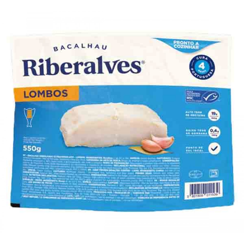 RIBERALVES Lombos de Bacalhau 550 Grs Cx. 16