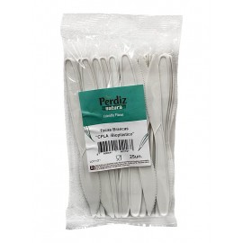 PERDIZ NATURA Facas Brancas Bioplástico 25un. Cx.25