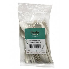 PERDIZ NATURA Colheres Brancas Bioplástico 25un. Cx.25