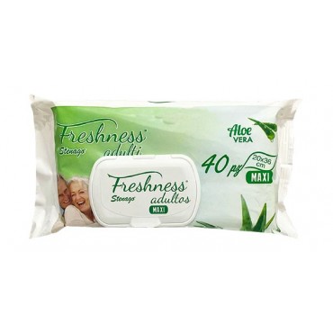 FRESHNESS Toalhitas Adultos com Aloe Vera 40uni Cx. 12