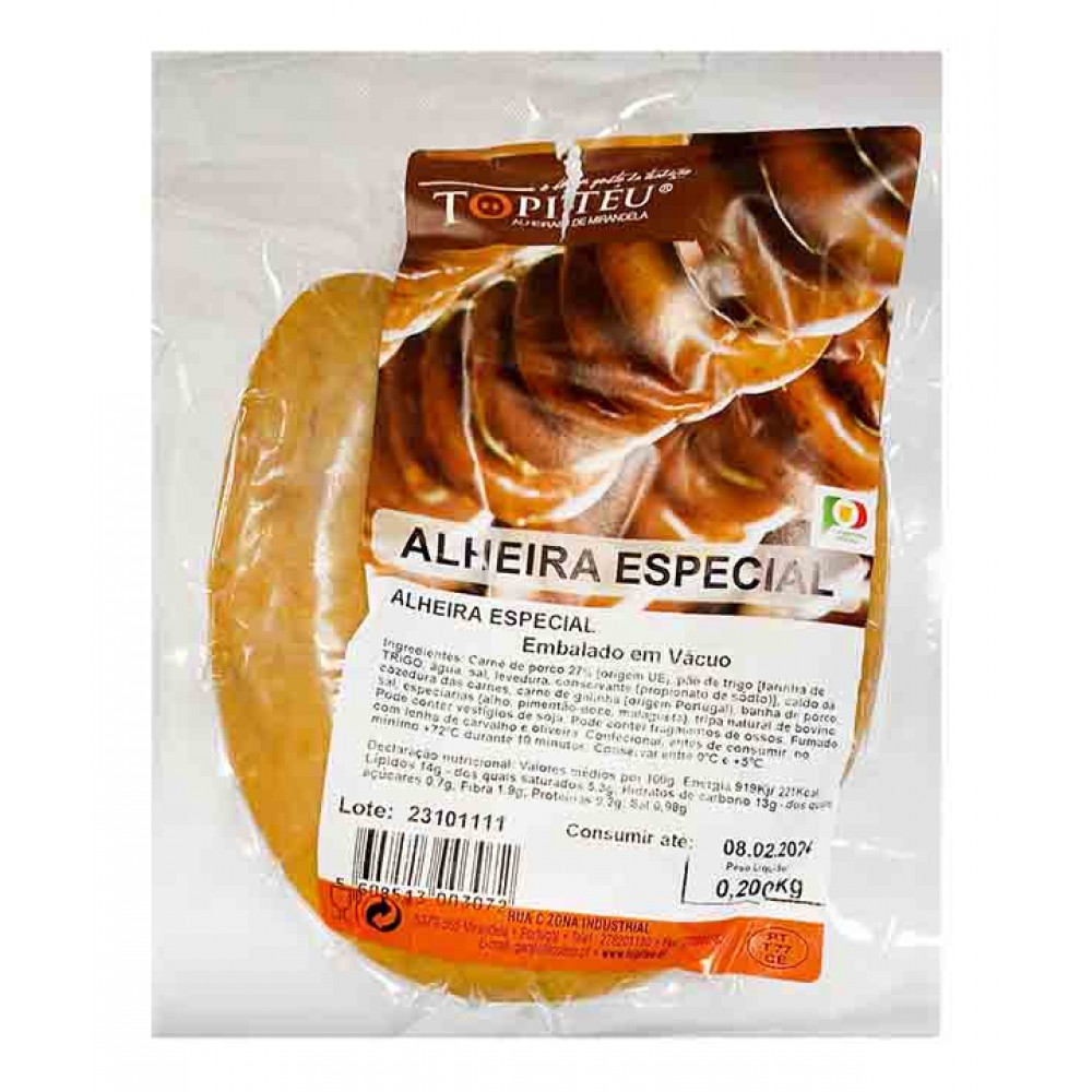 TÓPITEU Alheira Especial 200 Grs Cx. 15