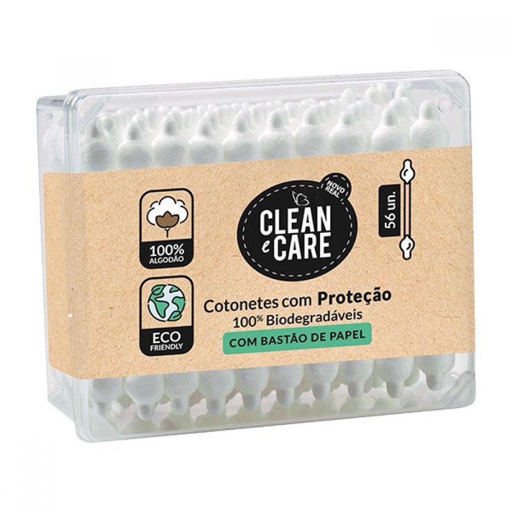 CLEAN CARE Cotonetes C/ Bastão de Papel 56un Pack 12 Cx. 48