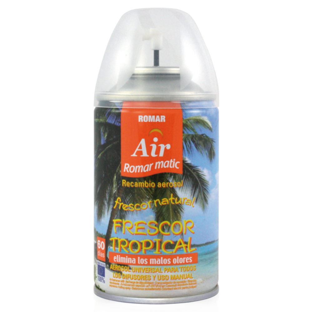 ROMAR Recarga Spray Ambientador Automático Frescura Tropical 250ml Cx. 6