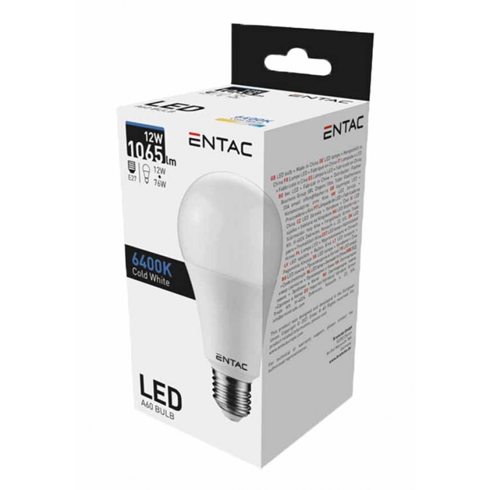 ENTAC Lâmpadas Led 12W E27 Pack 10