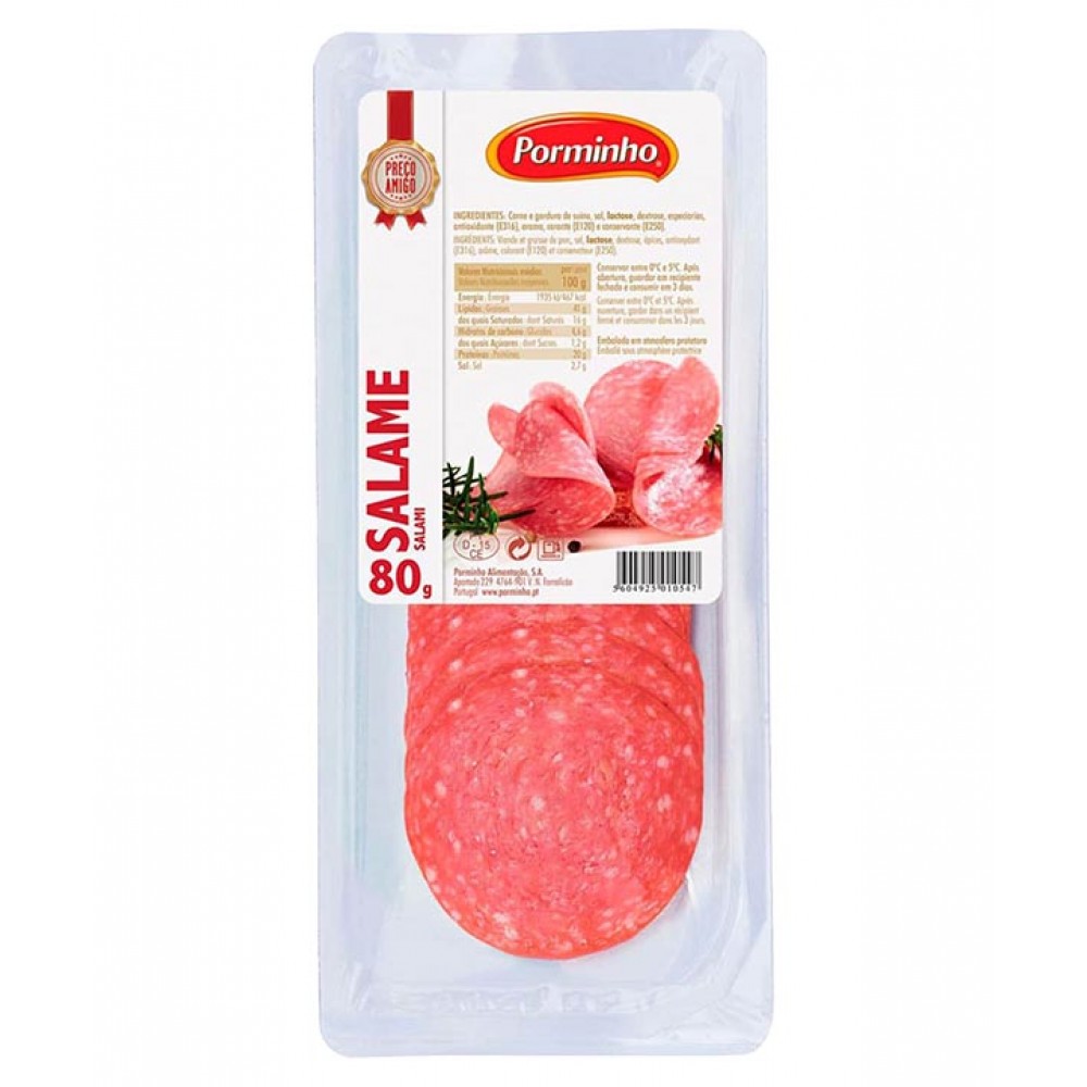 PORMINHO Salame Fatiado 80Grs Cx. 20