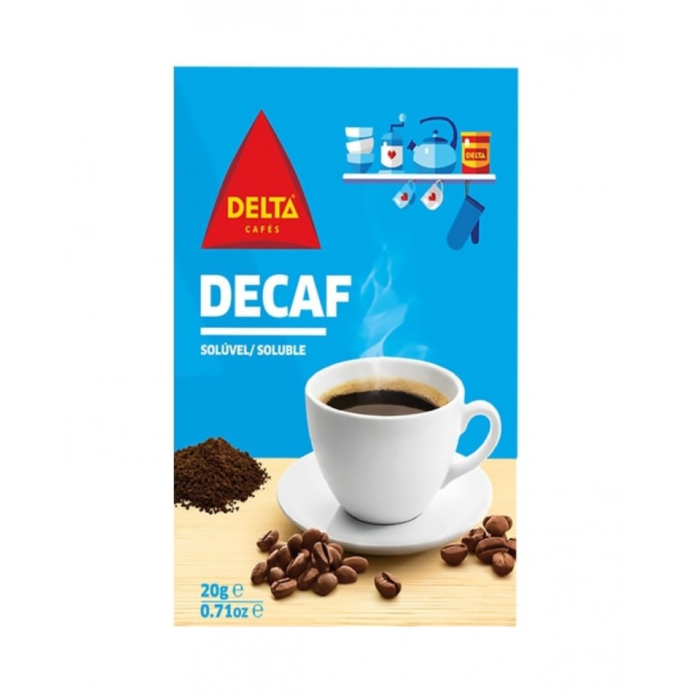 DELTA Decaf Descafeinado Solúvel 20Grs Cx. 10 DELTA Decaf Descafeinado Solúvel 20Grs Cx. 10