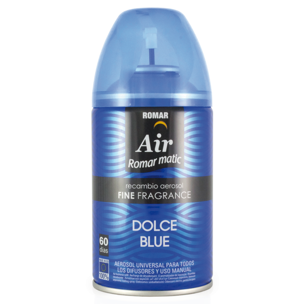 ROMAR Recarga Spray Ambientador Automático Dolce Blue 250ml     Cx. 6