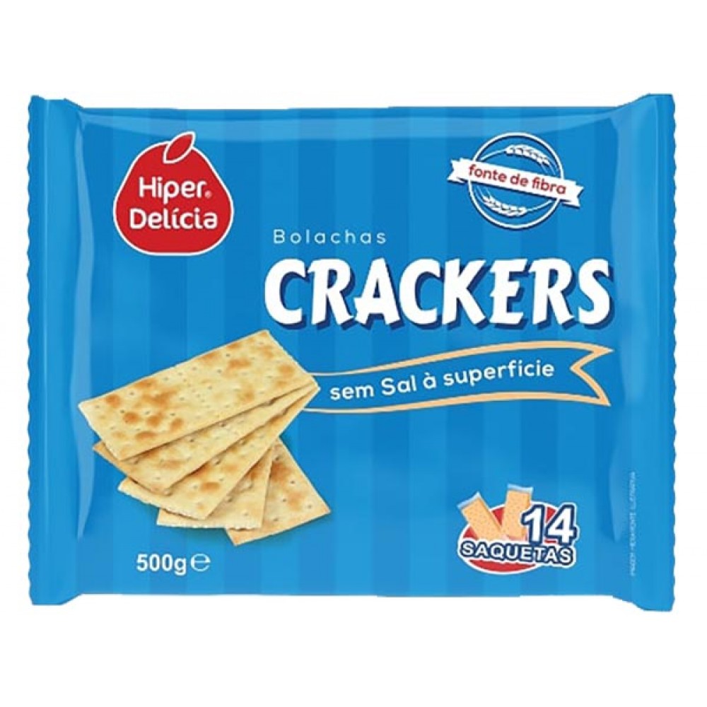 HIPER DELÍCIA Bolachas Crackers S/Sal 500grs Cx. 12