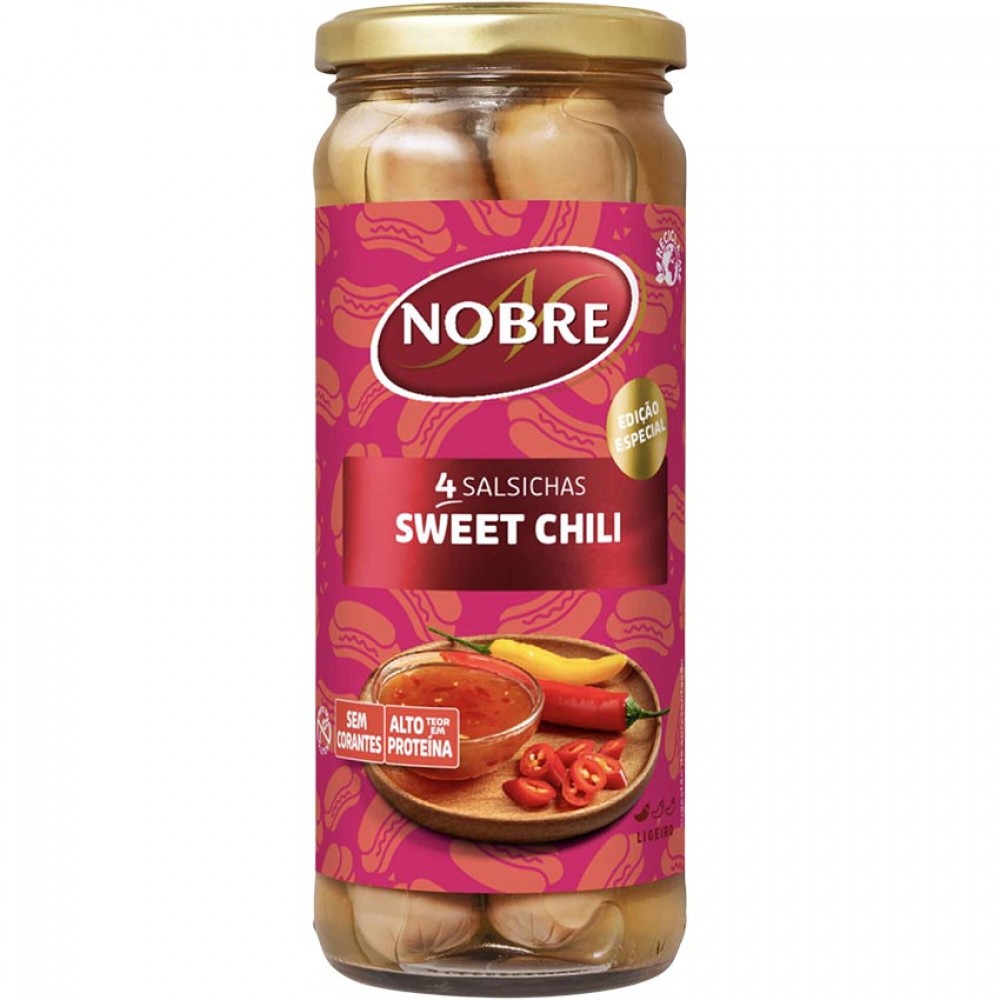 NOBRE Salsichas Sweet Chili 4 Uni 430 Grs Cx. 6