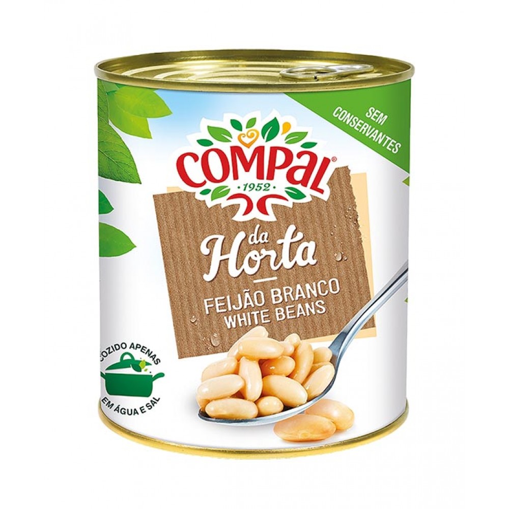 COMPAL Feijão Branco Cozido 845Grs Cx. 6