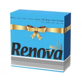 RENOVA Guardanapos Gold 2 Folhas 39x39 Azuis Cx. 30