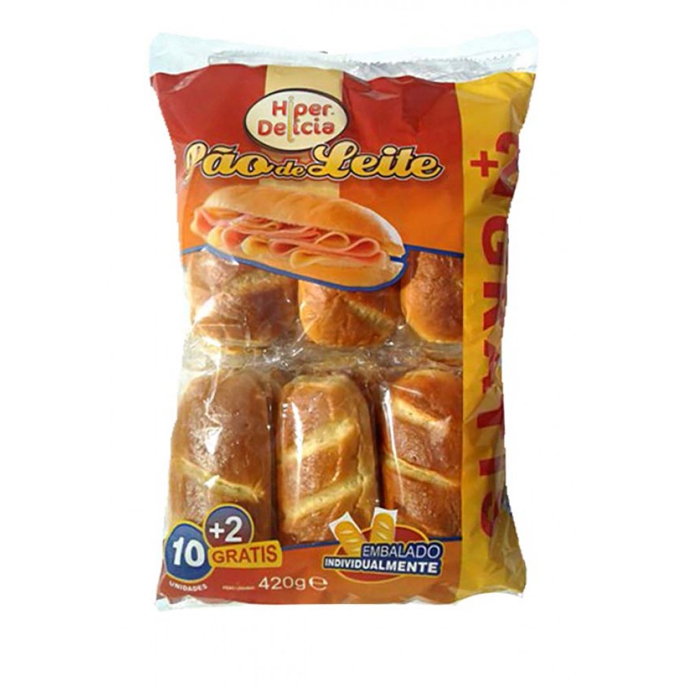 HIPER DELÍCIA Pão de Leite 10+2un. 420Grs Cx. 12