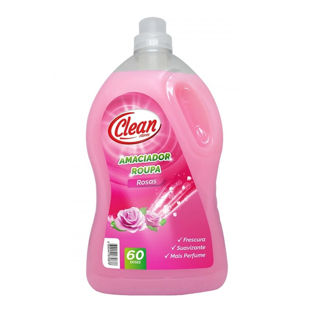 CLEAN Amaciador Roupa Rosas 60Doses Cx. 4
