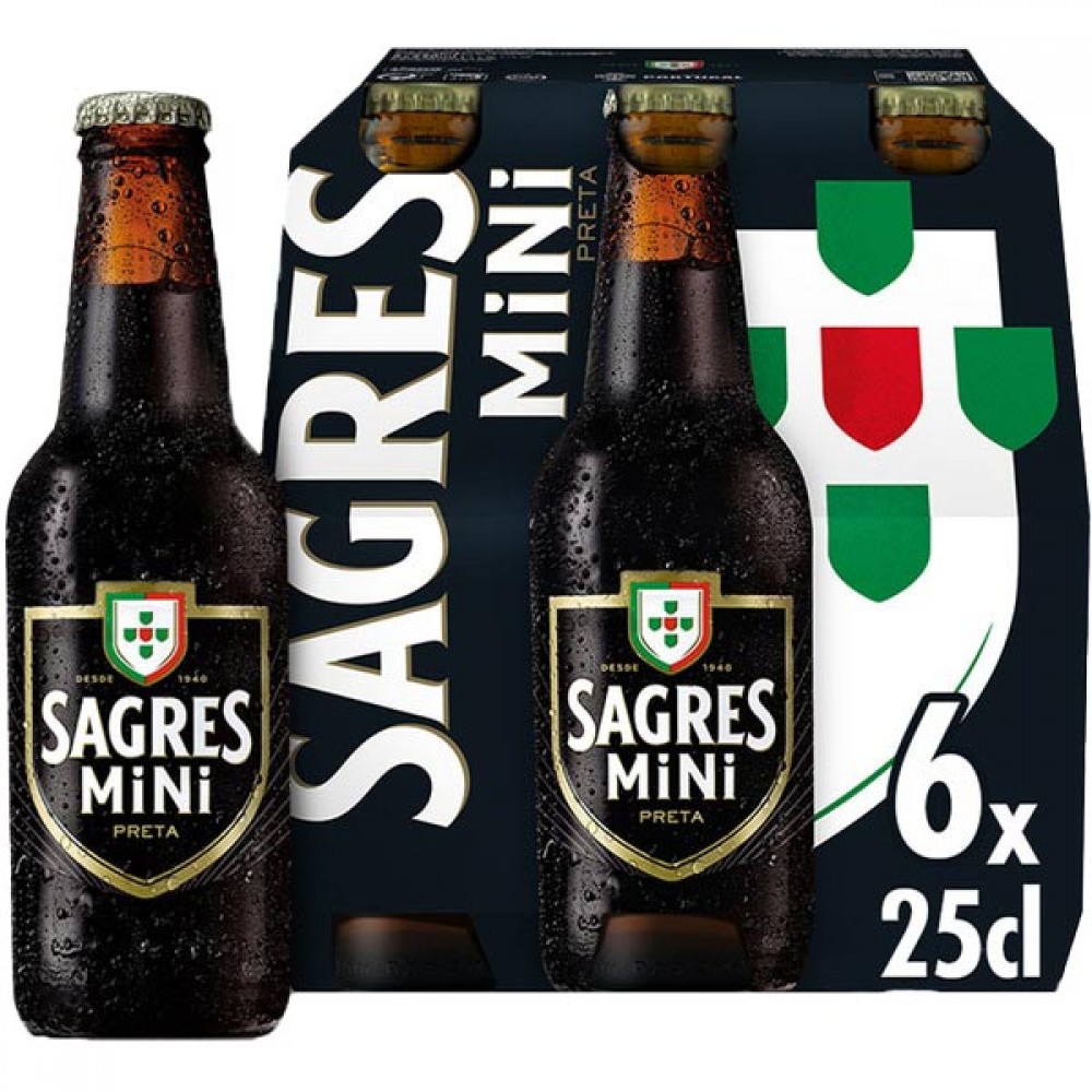 SAGRES Cerveja Preta Mini Pack 6 25cl Cx. 4 Packs