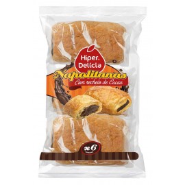 HIPER DELÍCIA Napolitanas Recheio Cacau 6un. 270Grs Cx. 16