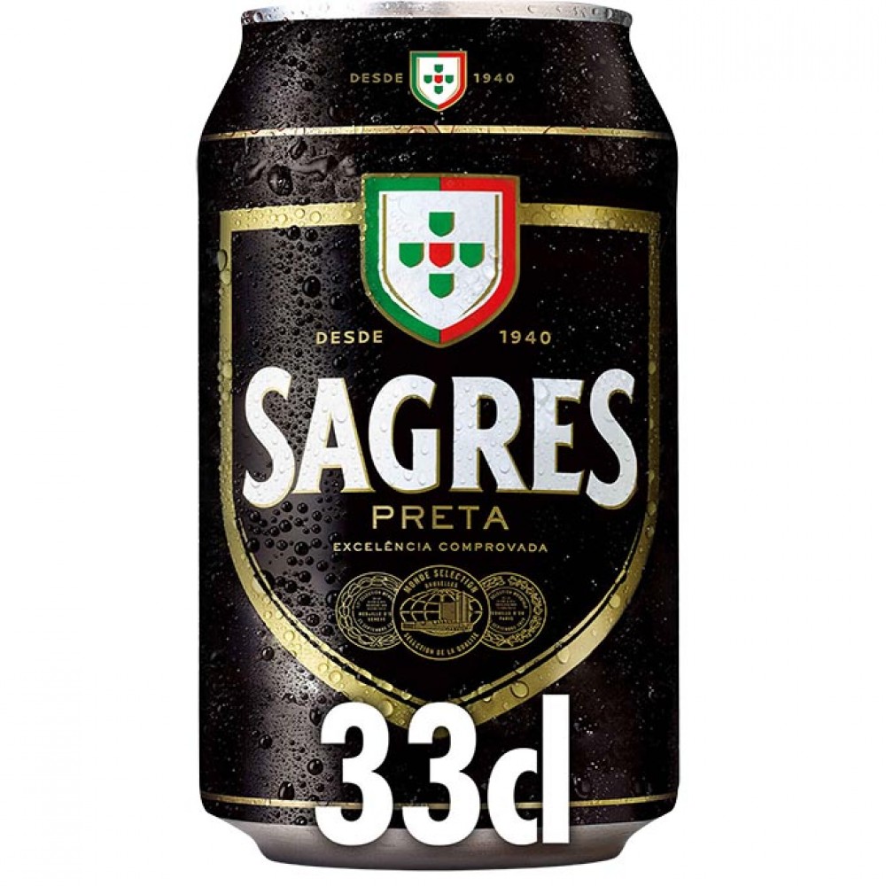 SAGRES Cerveja Preta Lata 330ml Cx. 24