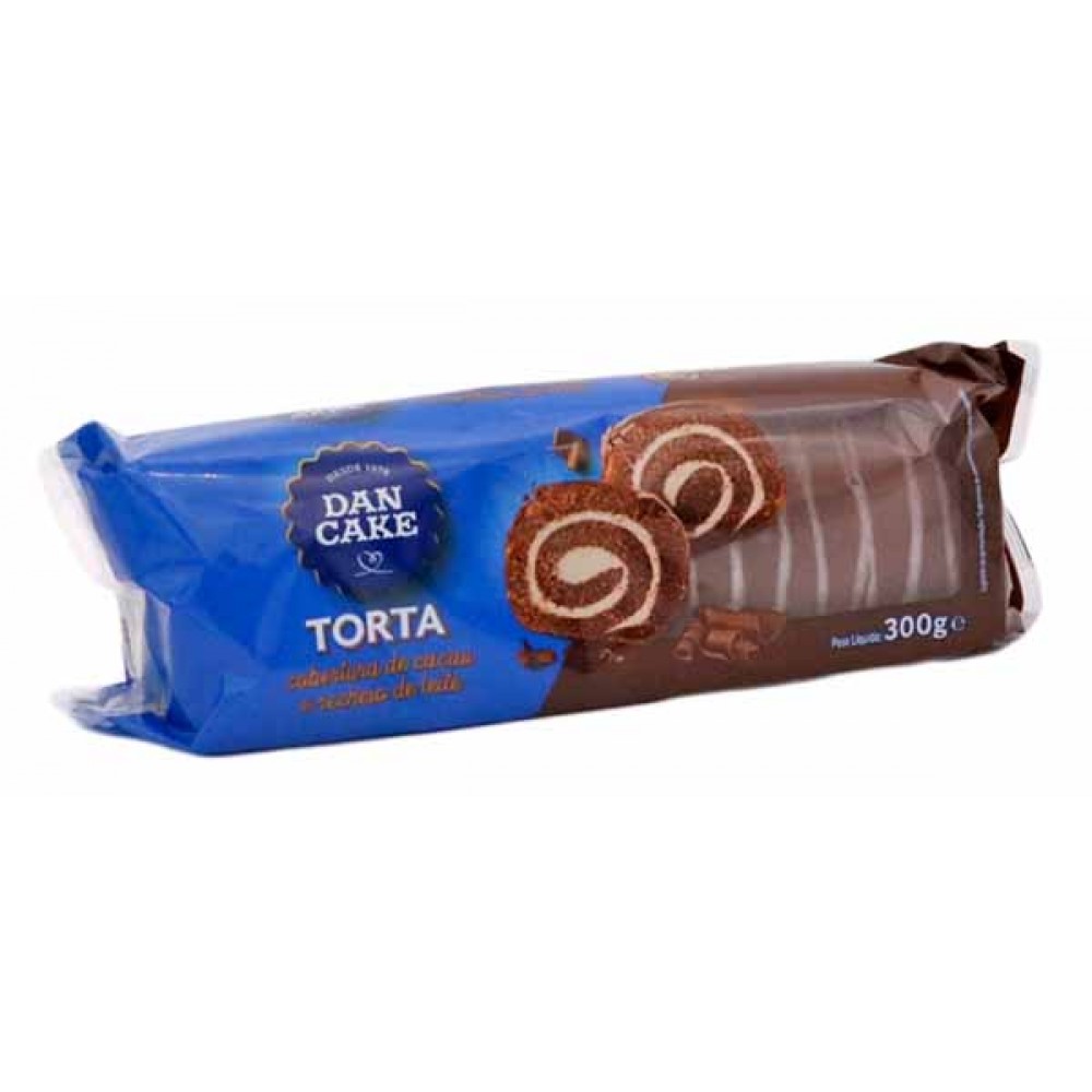DAN CAKE Torta C/Cobertura de Cacau e Recheio de Leite 300 Grs Cx. 6