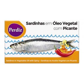 PERDIZ Sardinhas à Portuguesa em Óleo Vegetal C/Piri Piri 120 Grs Pack 10 Uni Cx. 100  (10 Packs)