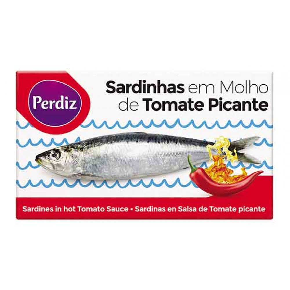 PERDIZ Sardinhas em Molho de Tomate Picante 120Grs Pack 10 Cx. 100