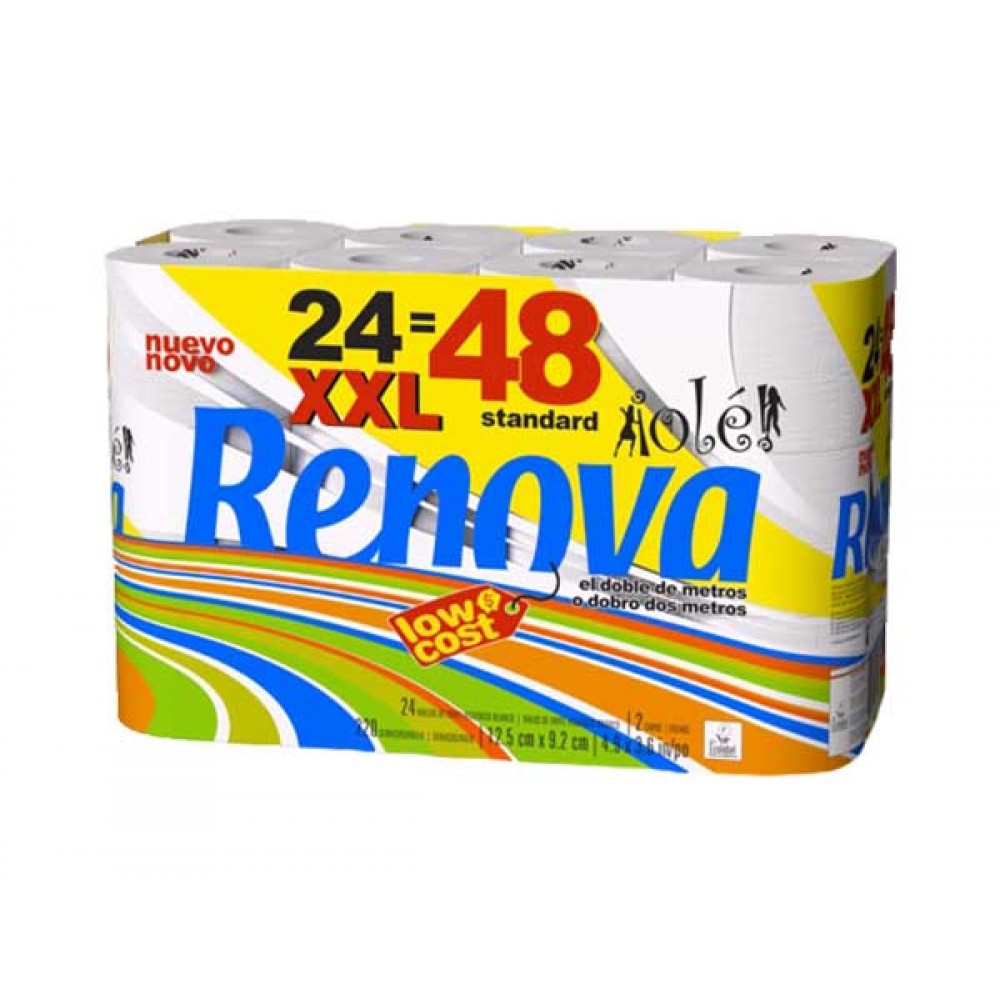 RENOVA Papel Higiénico Olé Xxl 24R=48R