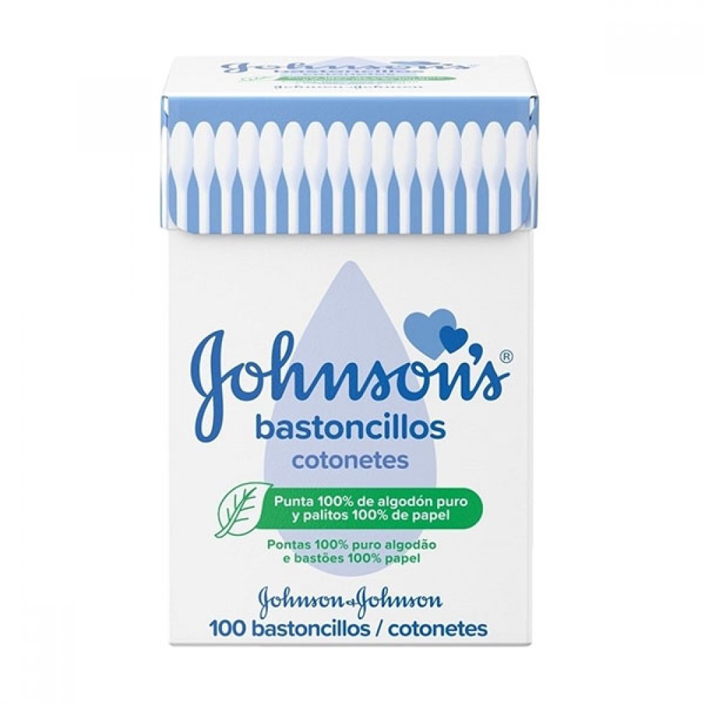JOHNSON´S Cotonetes C/ Bastão de Papel 100un Cx.12