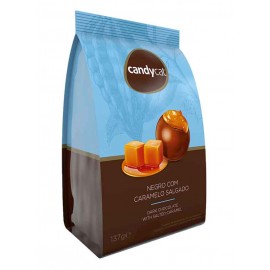CANDYCAT Bombons Pralinés de Chocolate Negro Recheado C/ Caramelo Salgado 134 Grs Cx. 20