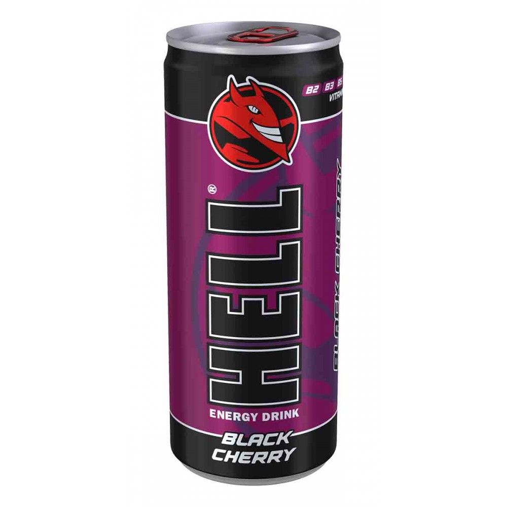 HELL Bebida Energetica Black Cherry 250Ml Cx. 24