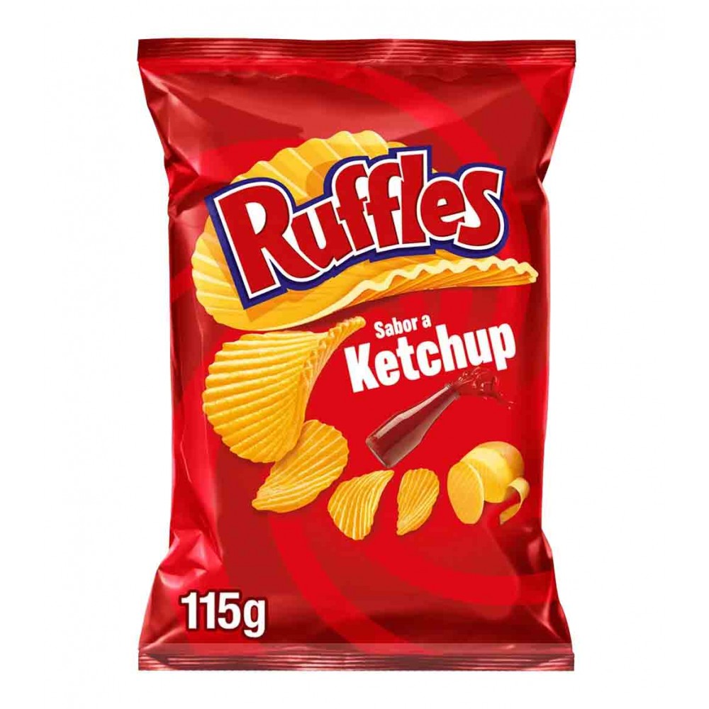 RUFFLES Onduladas Batata Frita Sabor a Ketchup 115 Grs