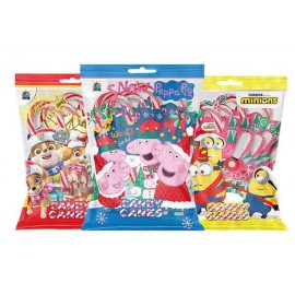 CANDY CANES Paw Patrol / Peppa Pig / Minions Bengalas Caramelo Mixed 48 Grs Cx. 36