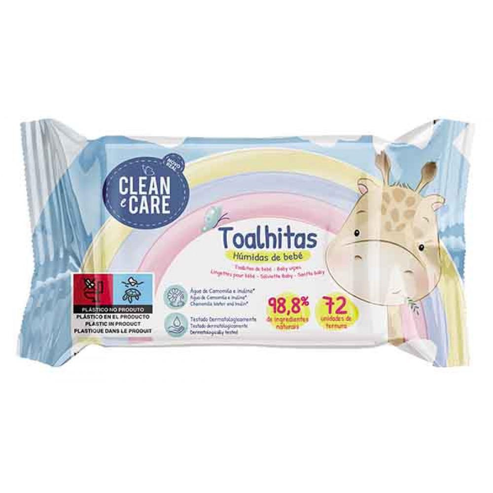 CLEAN CARE Toalhitas Húmidas Bebé 72Uni. Cx. 14