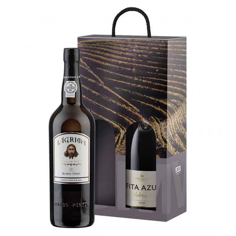 JMV Conjunto Lágrima Vinho do Porto Branco 750Ml + Fita Azul Celebration Espumante 750Ml Cx. 6 Conjuntos