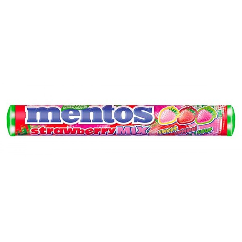 MENTOS Drageias C/Sabor a Morango Mix 37,5 Grs Cx. 20