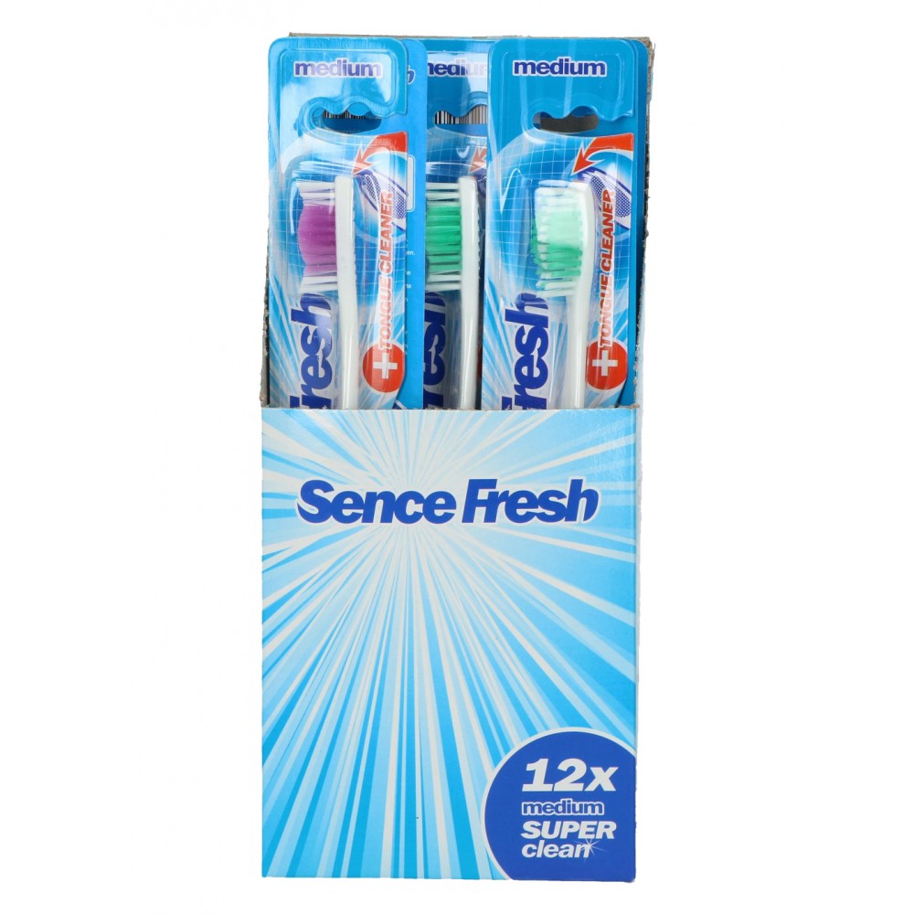 SENCEFresh Super Clean Medium Escovas Dentes Pack 12 Cx. 144