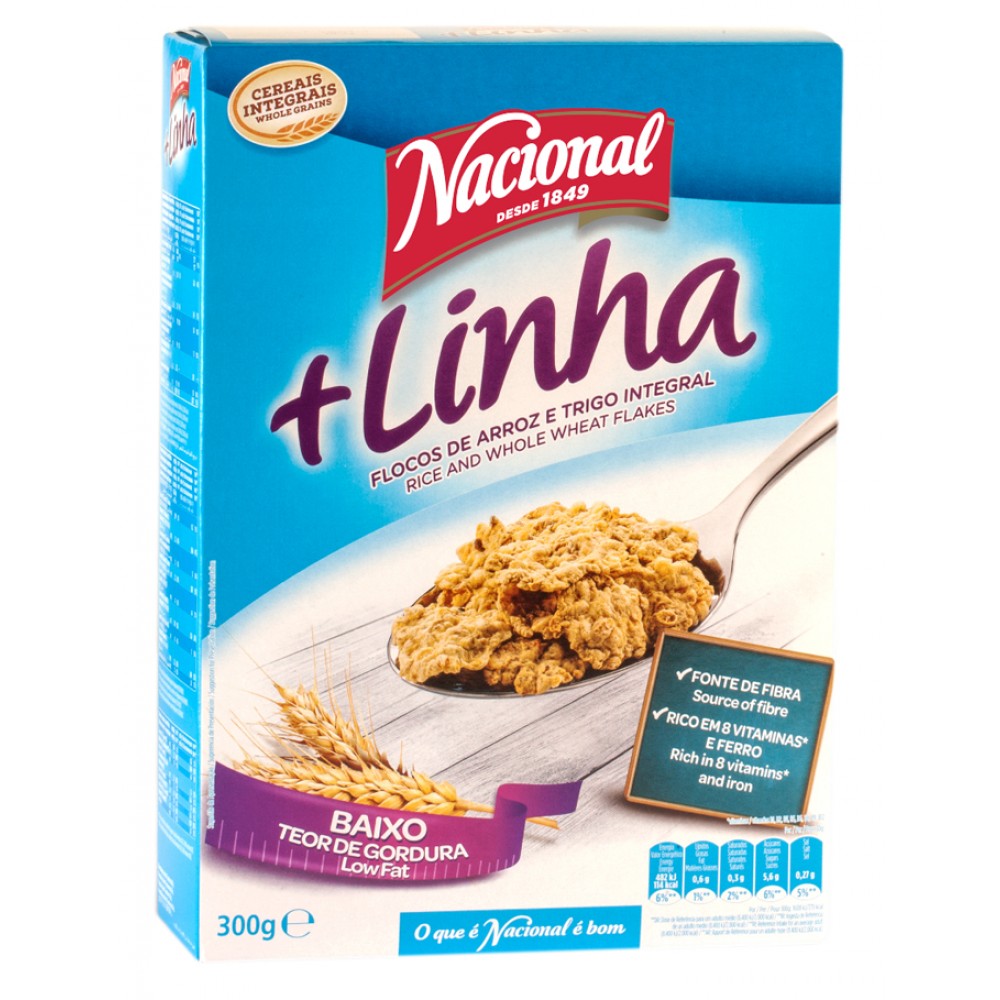 NACIONAL Cereais + Linha Flocos Arroz e Trigo Integral 300Grs Cx. 12