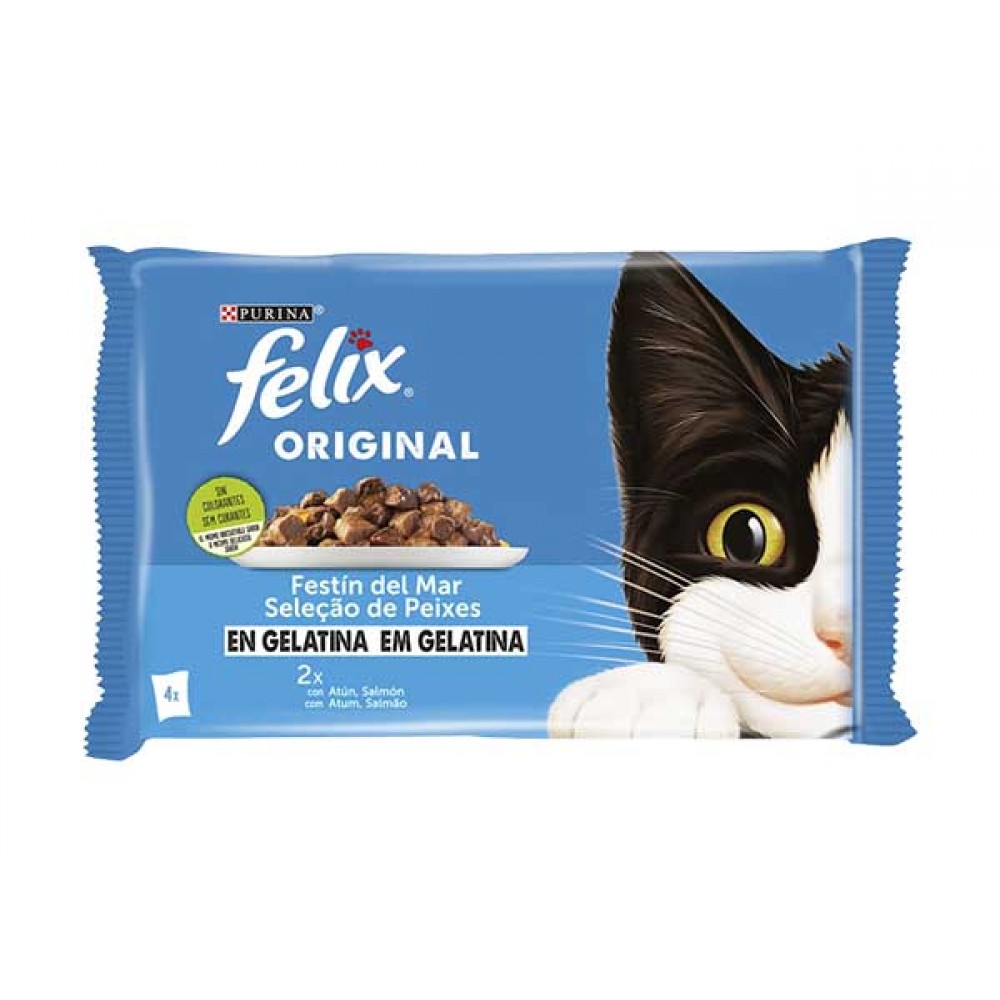 FELIX Original Gelatina Seleção de Peixes 4x85grs 340Grs Cx. 12