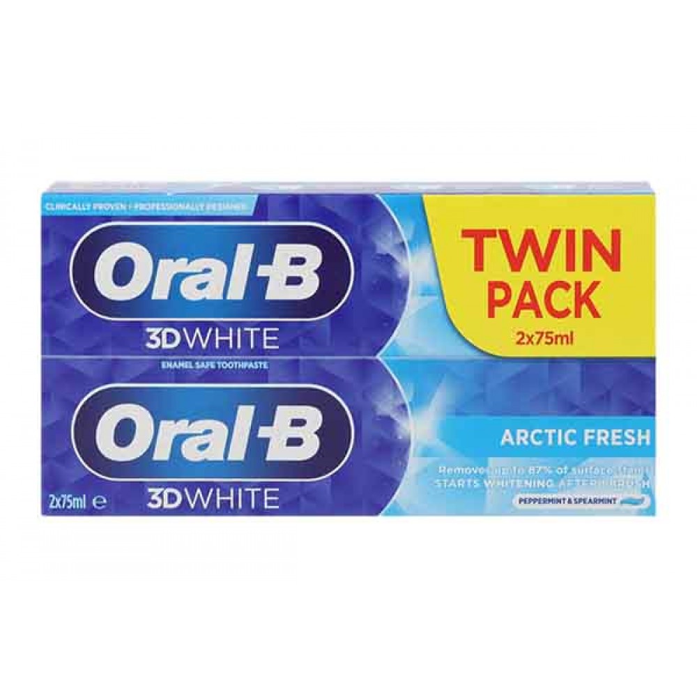 ORAL-B 3D White Pasta de Dentes Arctic Fresh 2x75Ml Cx. 12