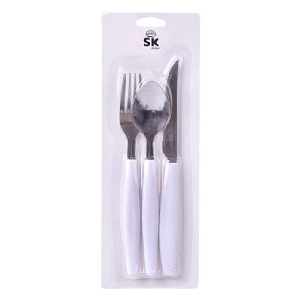 SK Set de 3 Talheres Brancos Cx. 240