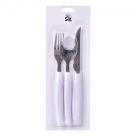 SK Set de 3 Talheres Brancos Cx. 240