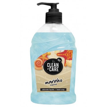 CLEAN CARE Sabonete Líquido C/ Doseador Marinho 500ml Cx. 6
