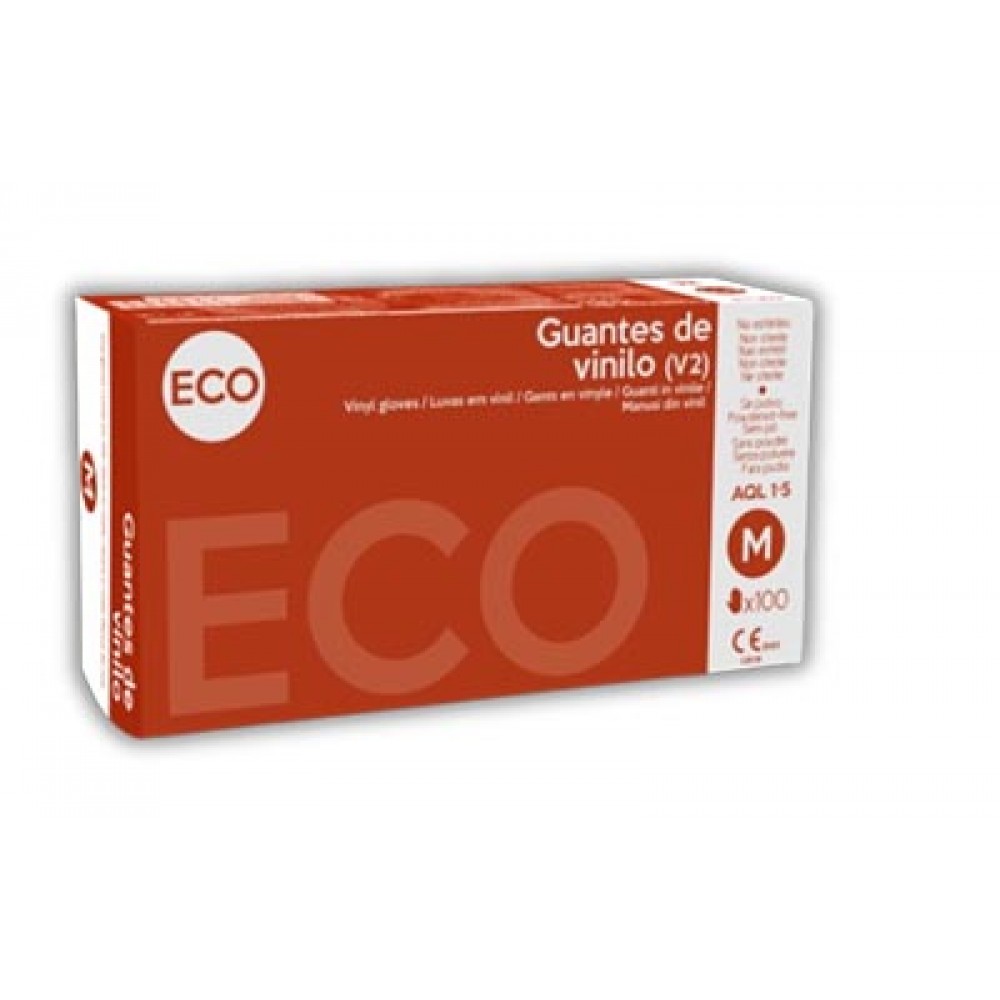 ECO Luvas de Vinil S/Pó Tamanho M Cx. 10