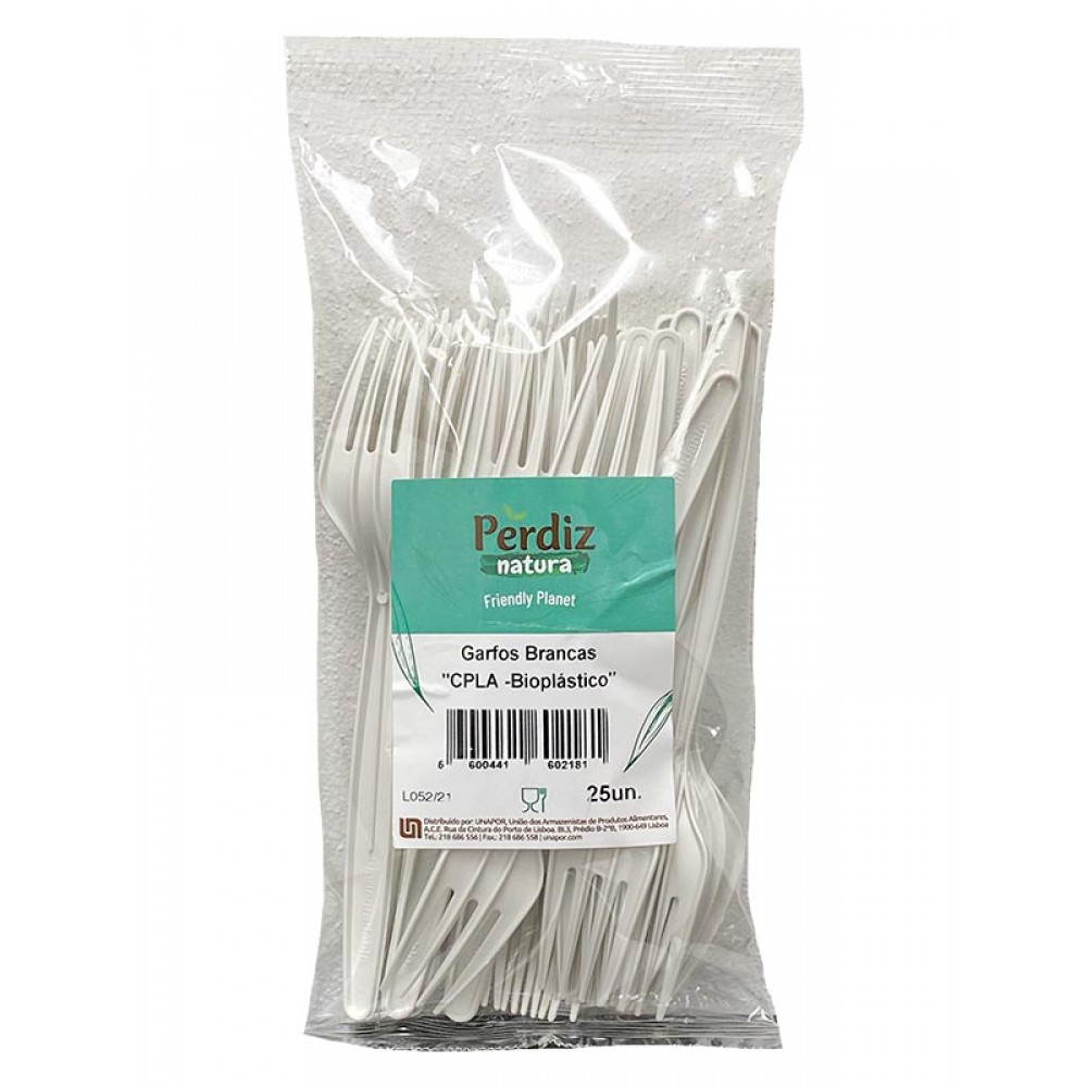 PERDIZ NATURA Garfos Brancos Bioplástico 25un. Cx.25