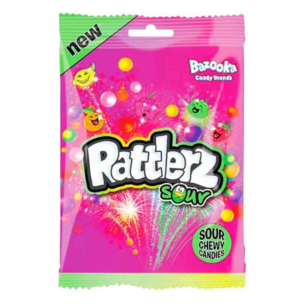BAZOOKA Rattlerz Sour Rebuçados Mastigáveis 120 Grs Cx. 12