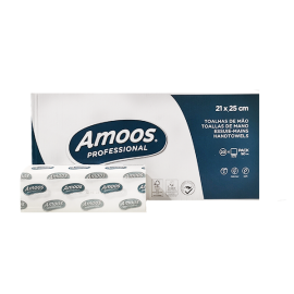 AMOOS Professional Toalhas de Mão 2F 21x25Cm Pack 160 Cx. 20