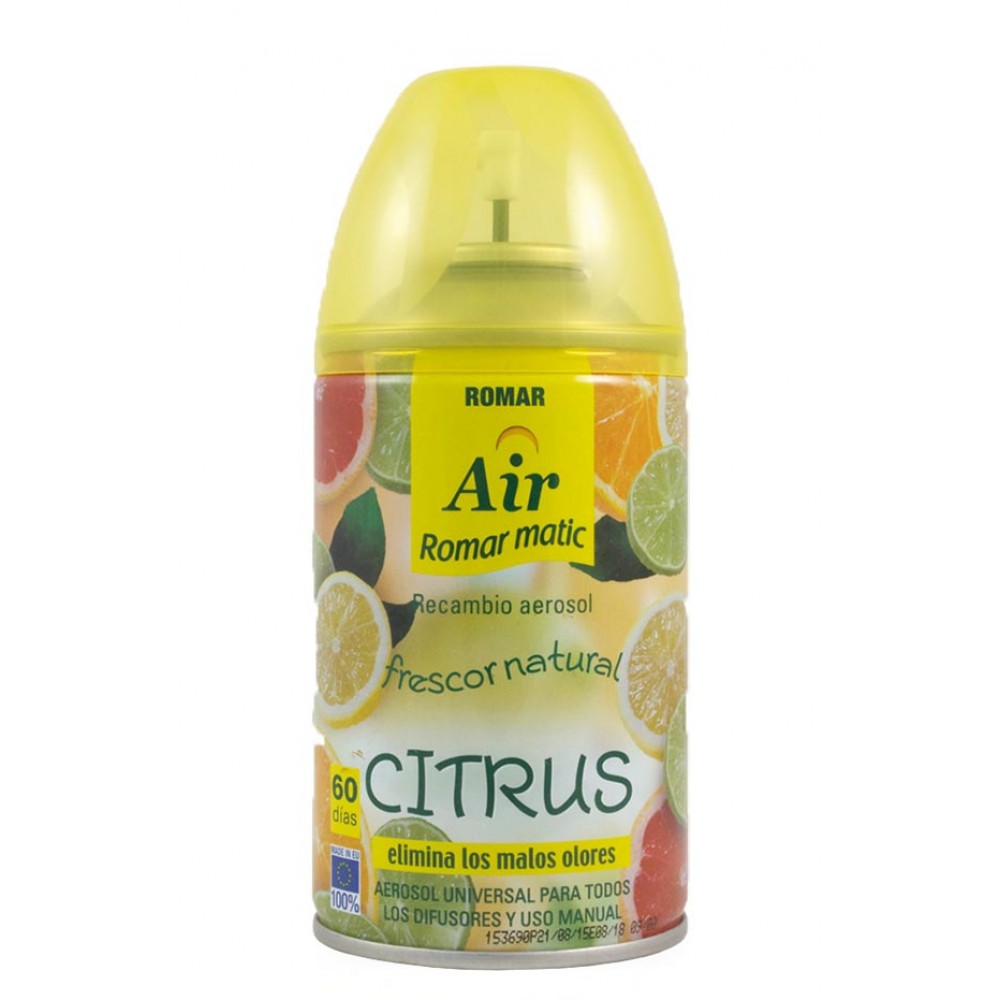 ROMAR Recarga Spray Ambientador Automático Citrus 250ml Cx. 6